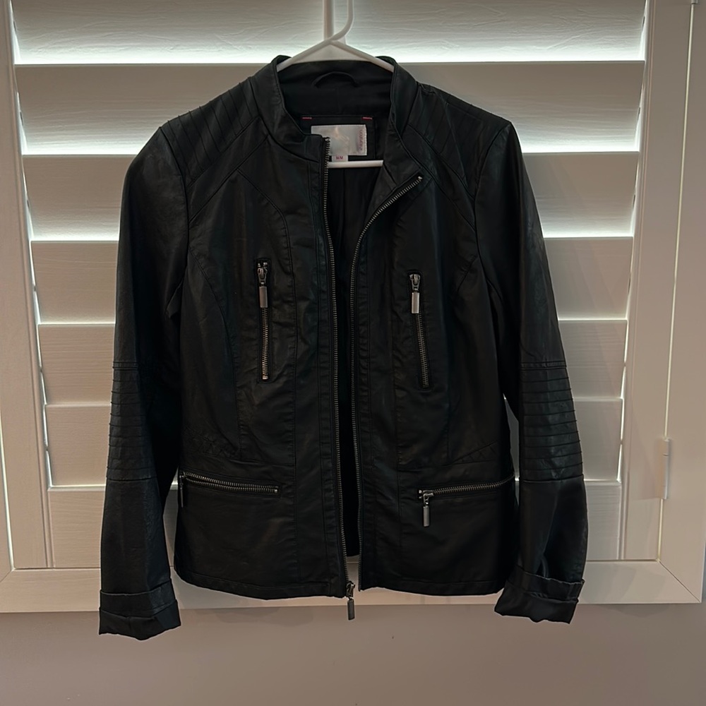 Never worn black leather jacket